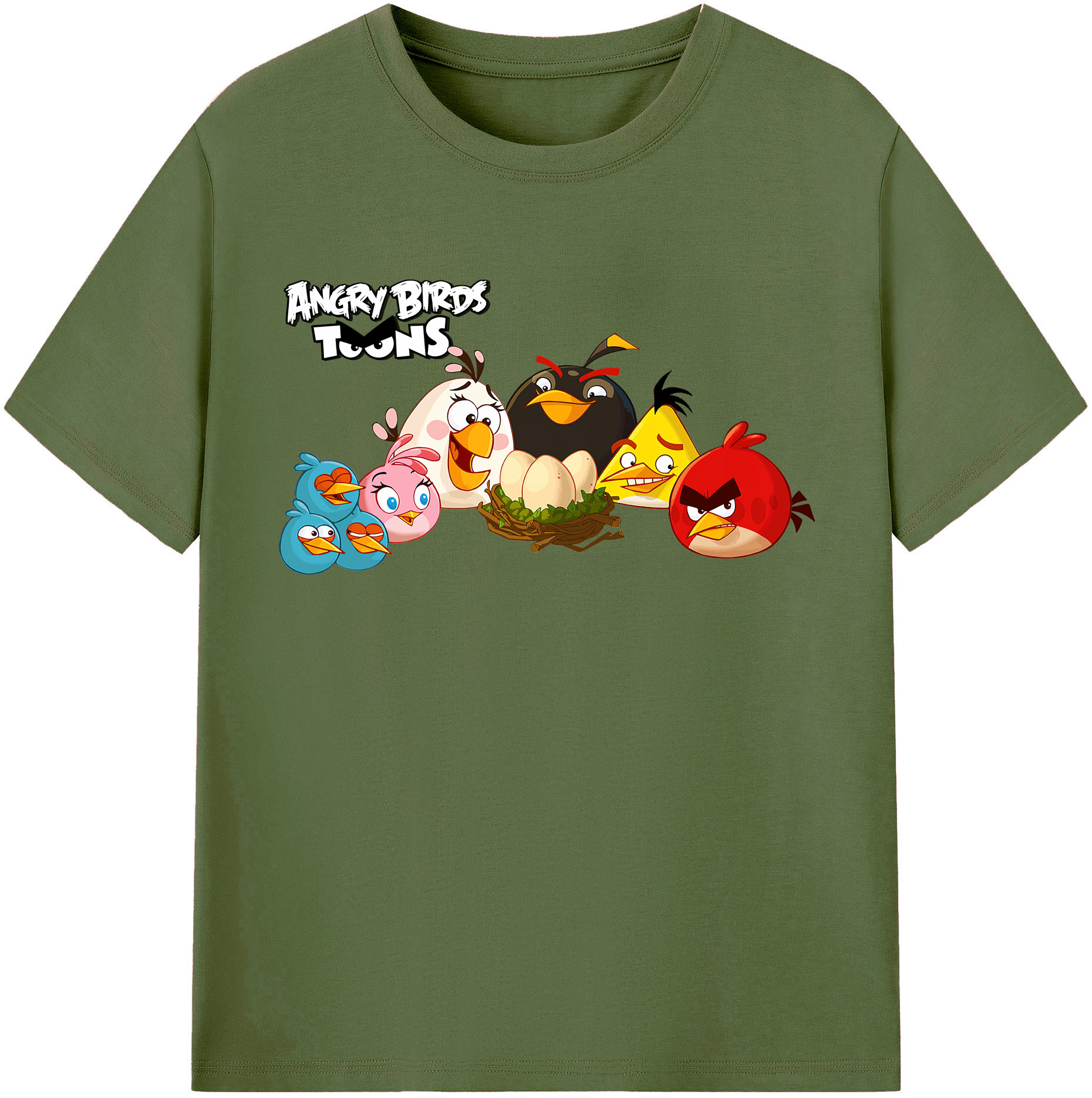 （画像用） Angry Birds アングリーバード 綿100％半袖Tシャツ（フロントプリント）
